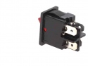 Switch rocker snap-in on/off rectangular red DPST 4A/250V IP40